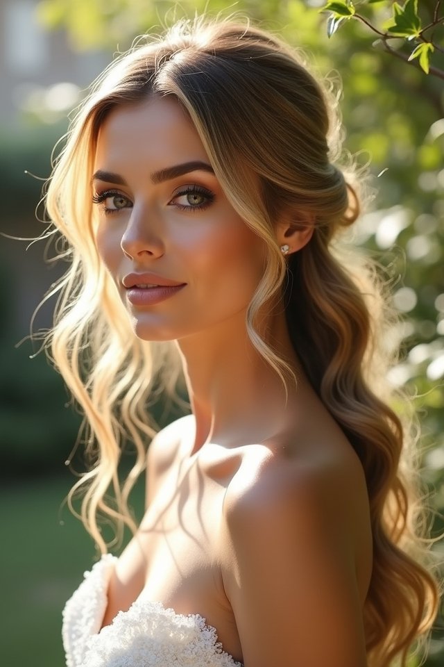 elegant low side ponytail