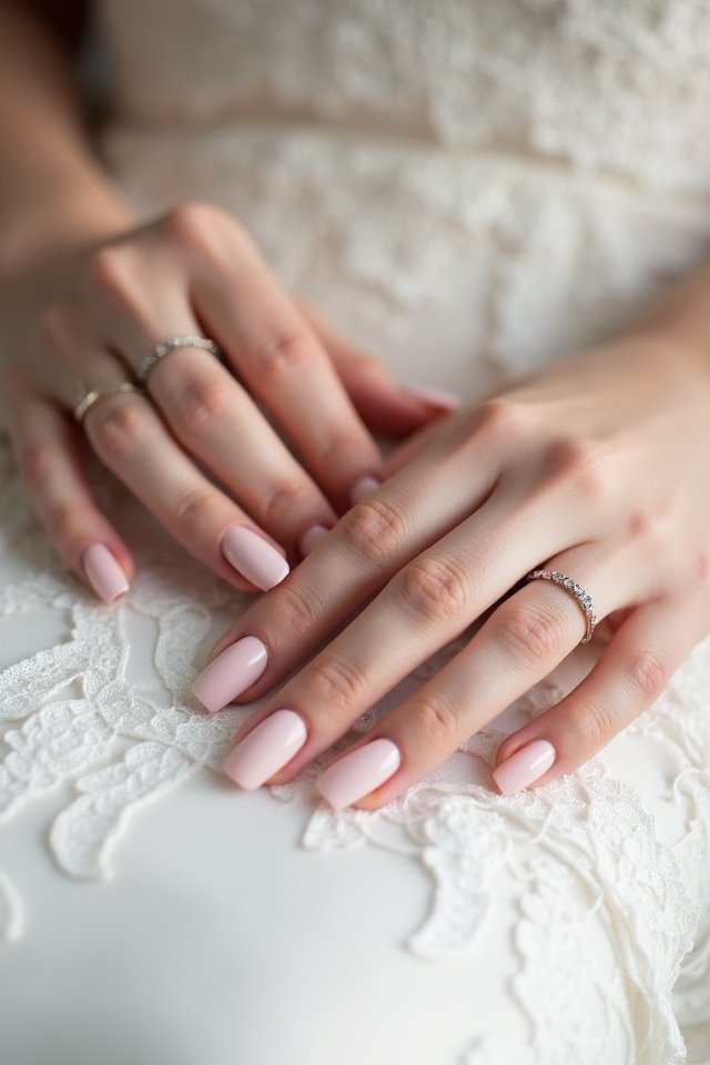 elegant matte bridal nails