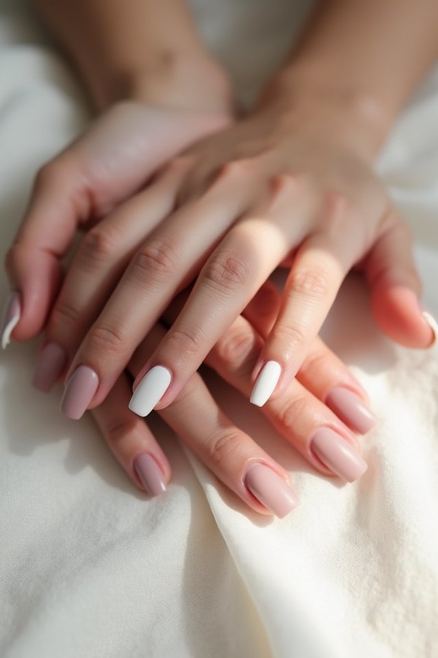 elegant matte bridesmaid nails