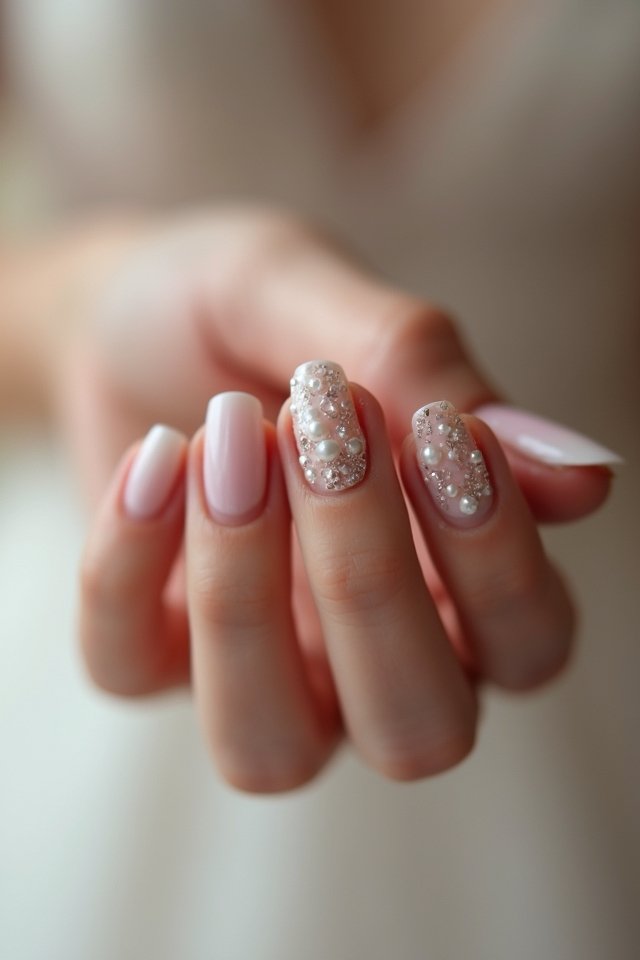 elegant matte pearl nails