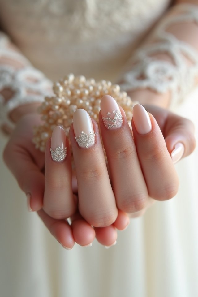 elegant matte pearl nails