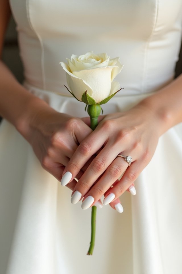 elegant matte wedding nails