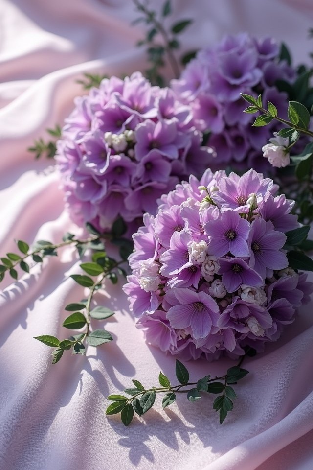 elegant mauve bouquet accents