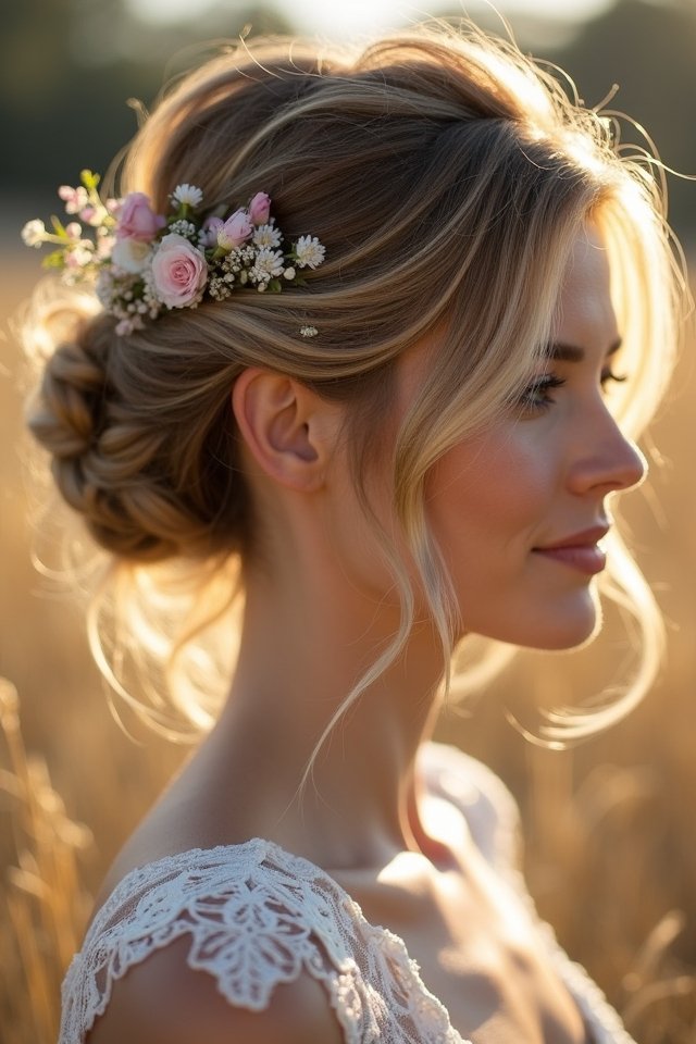 elegant messy bun style