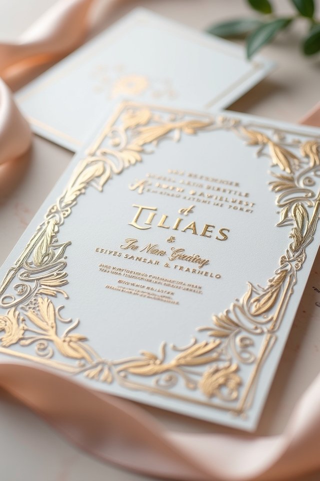 elegant metallic invitation embellishments
