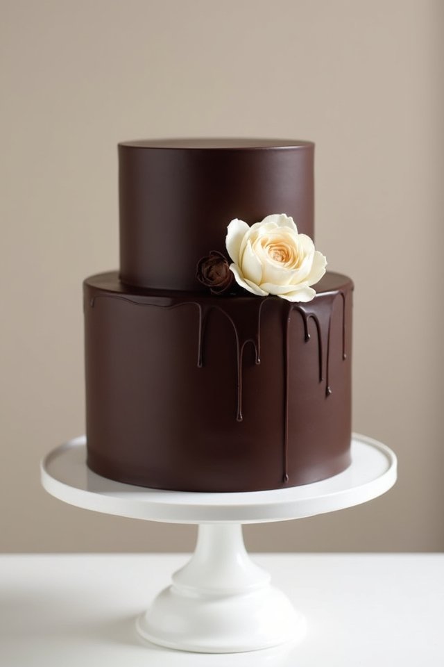 elegant minimalist chocolate cake