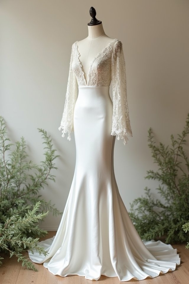 elegant minimalist satin gowns