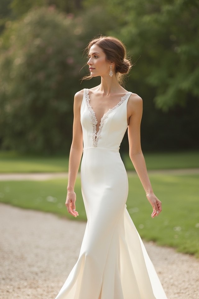 elegant minimalist sheath gown