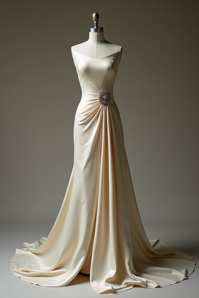 elegant minimalist silk gown