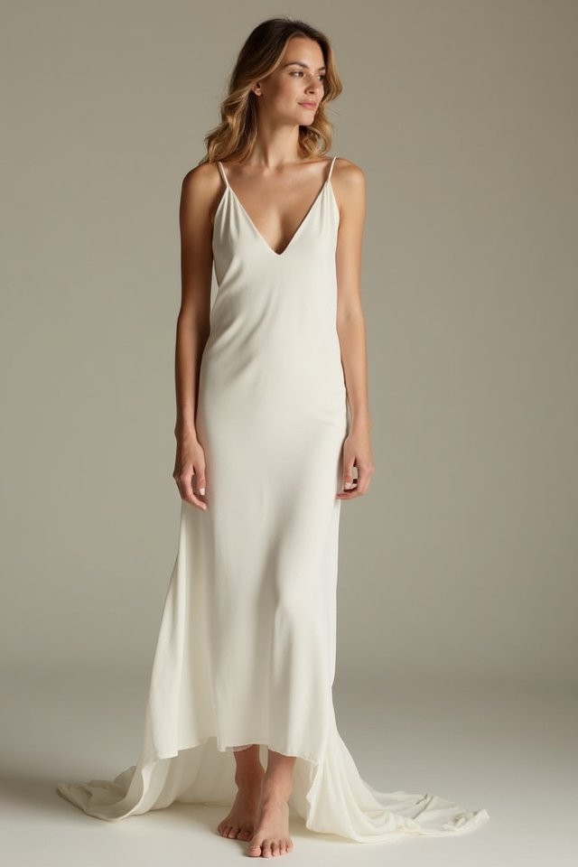 elegant minimalist slip dresses