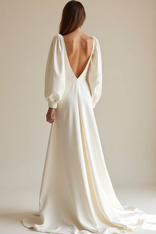 elegant minimalist wedding gown
