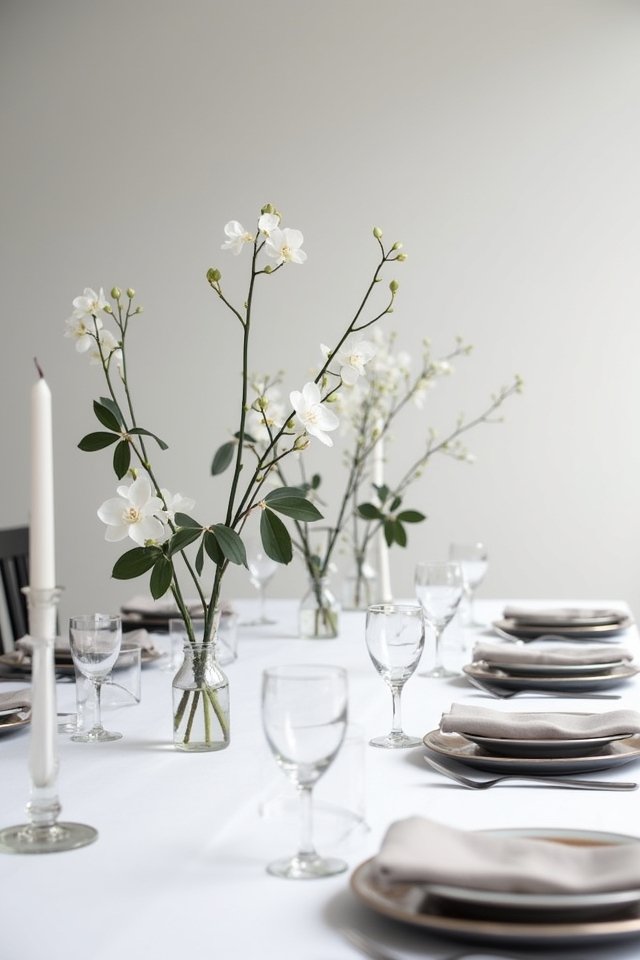 elegant minimalist wedding tablescapes