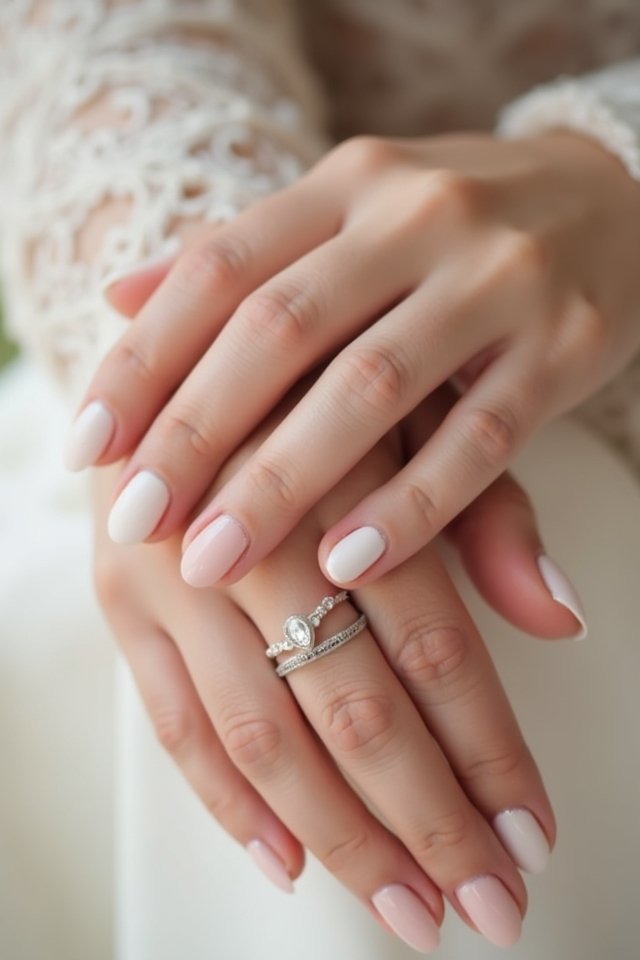 elegant minimalist white nails