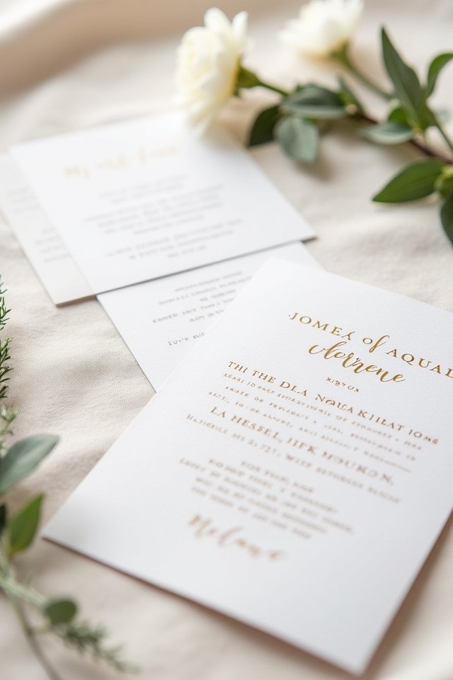 elegant minimalistic wedding invites
