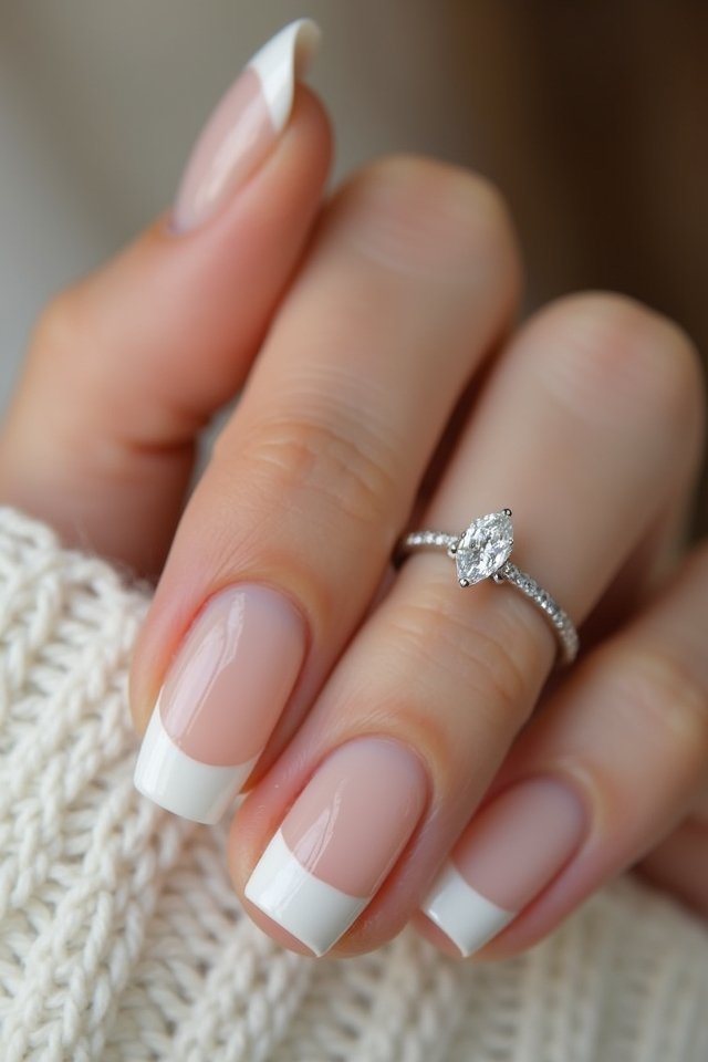 elegant minimalistic white tips