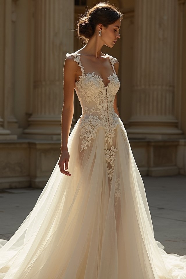 elegant modern bridal silhouette