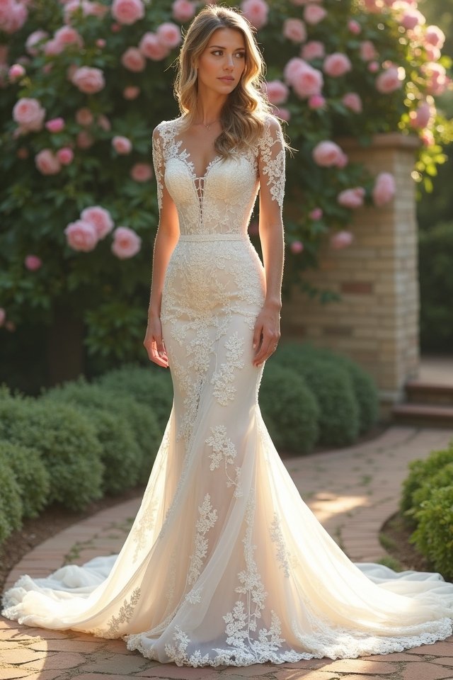 elegant modest mermaid silhouette