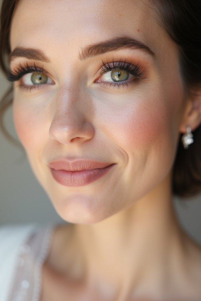 elegant monochromatic bridal makeup