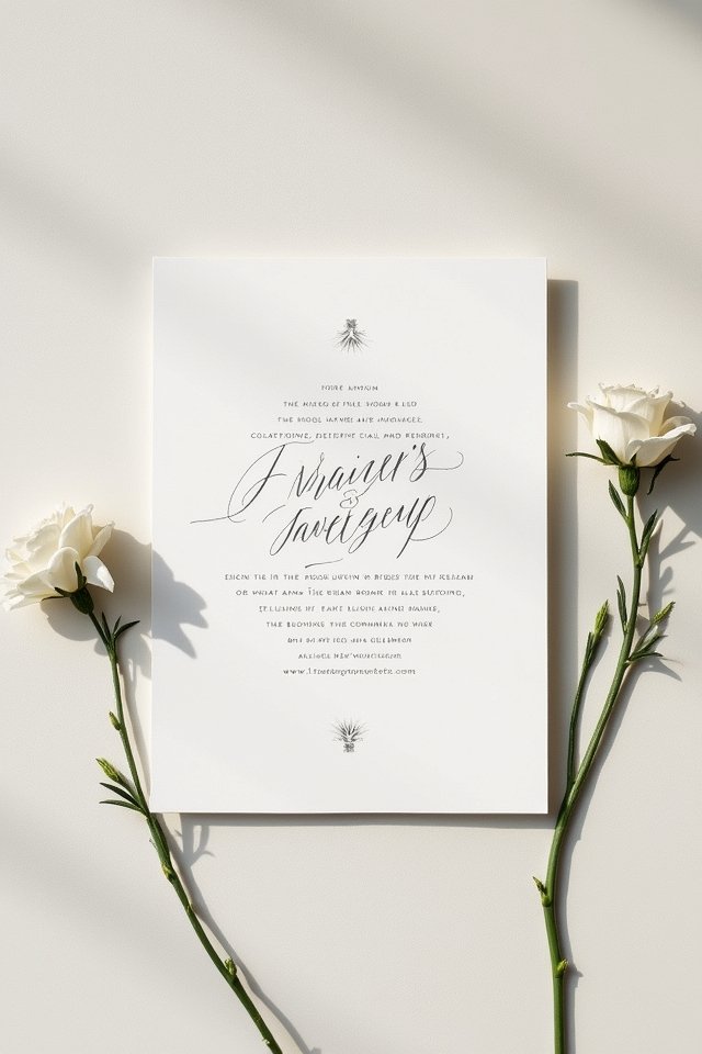 elegant monochrome letterpress invitations