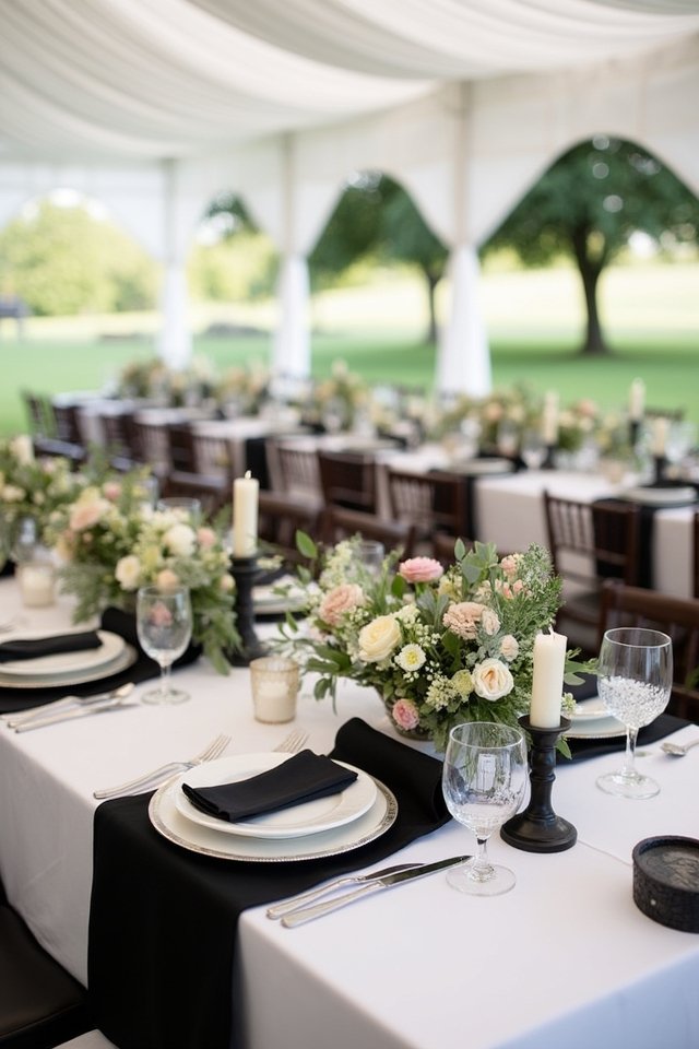 elegant monochrome wedding decor