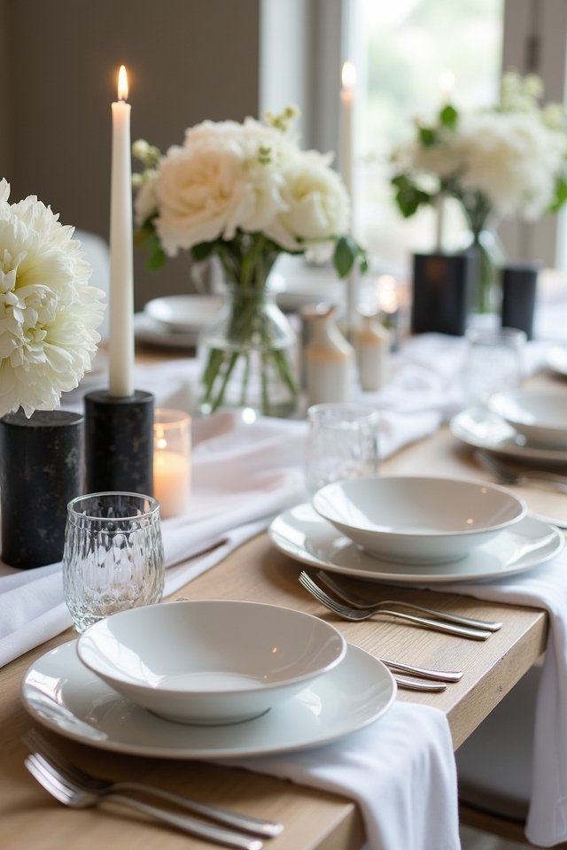 elegant monochrome wedding decor