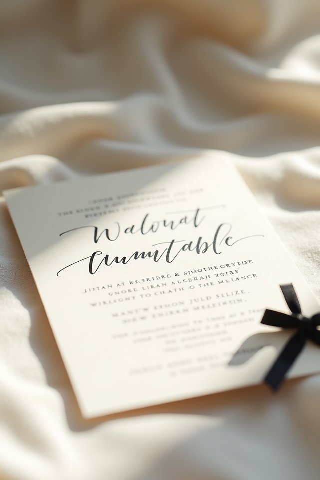 elegant monochrome wedding invitations