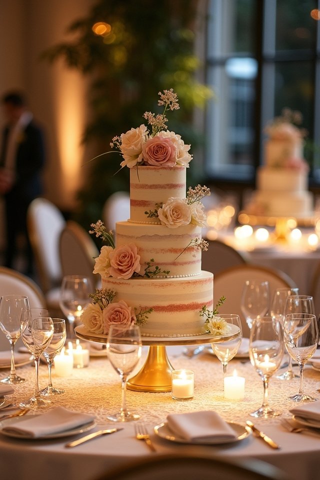 elegant multi tiered dessert display