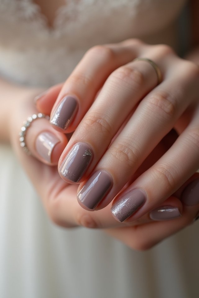 elegant muted taupe nails