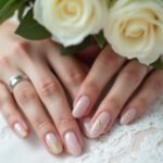 elegant neutral bridal nails