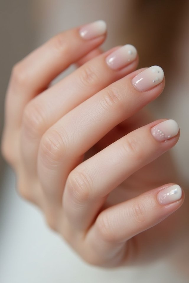 elegant neutral ombre nails