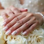 elegant neutral wedding nails