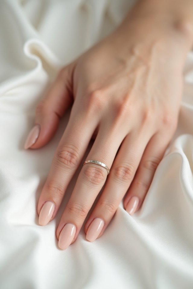 elegant nude almond nails