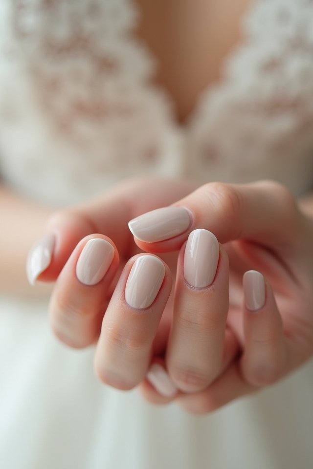 elegant nude bridal nails