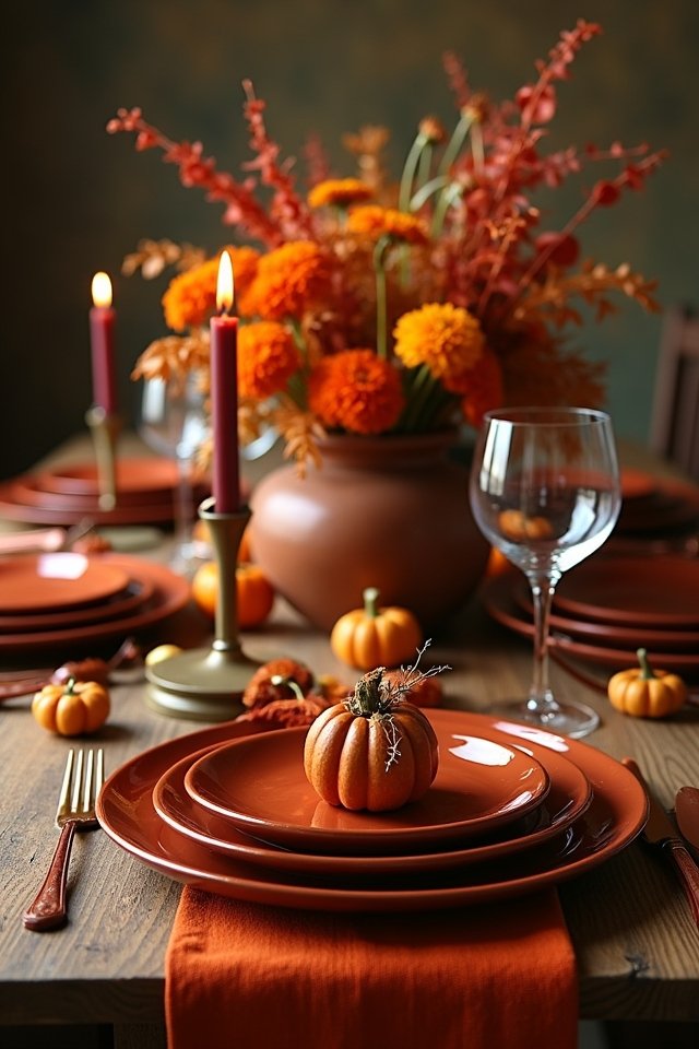 elegant october rust tableware