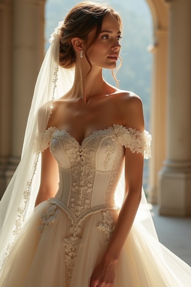 elegant off shoulder corset dress