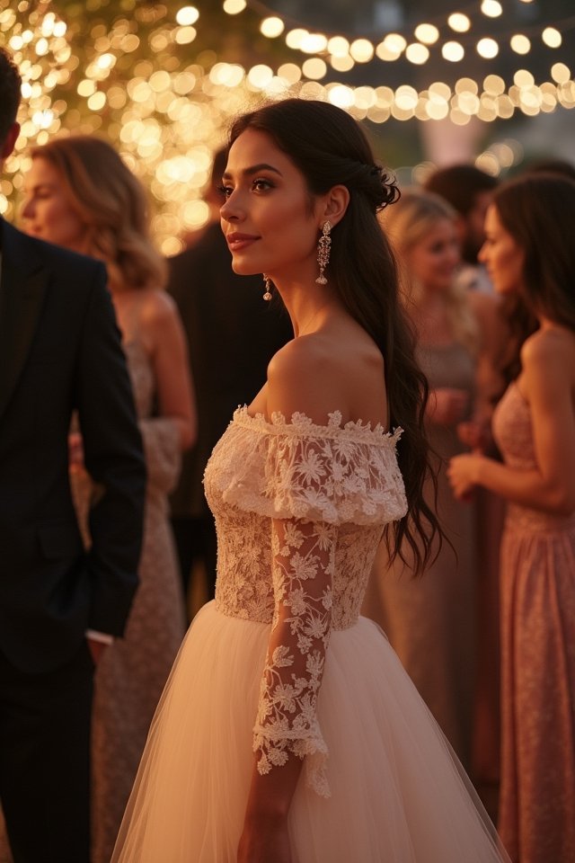 elegant off shoulder dress charm