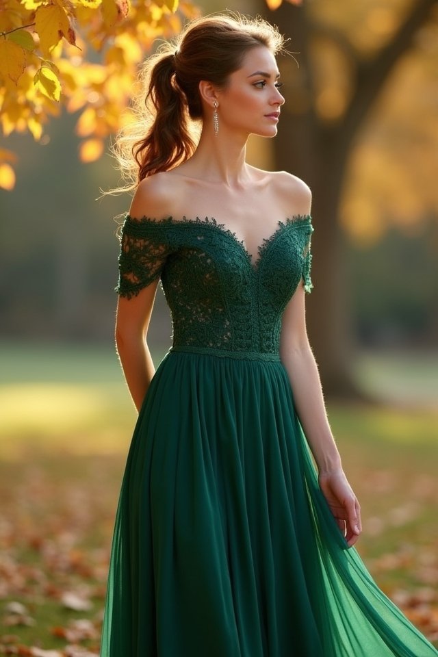 elegant off shoulder fall dress