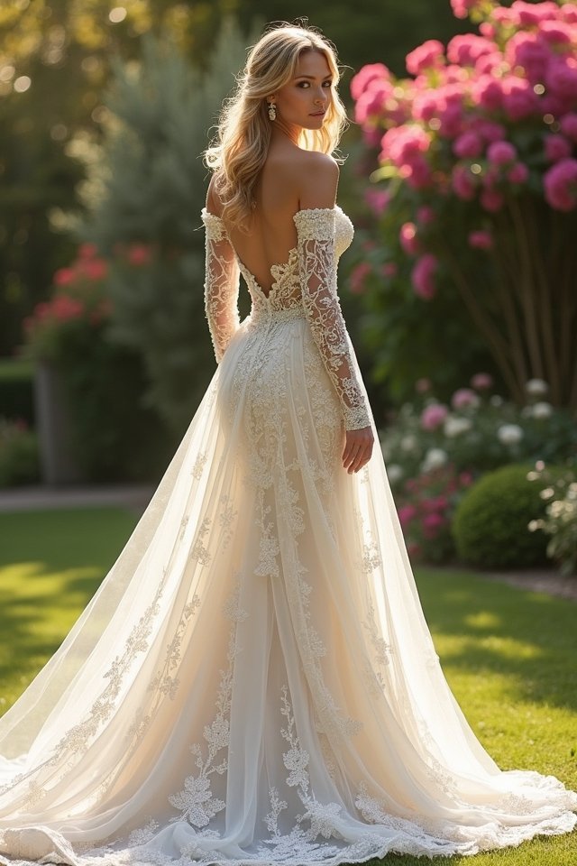 elegant off shoulder gown styles