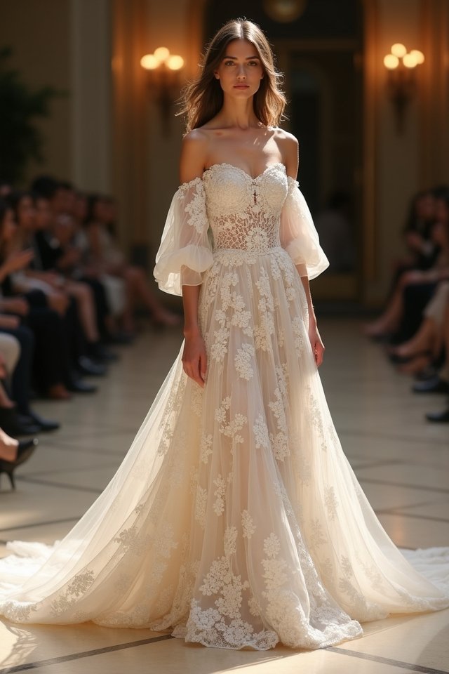 elegant off shoulder gowns