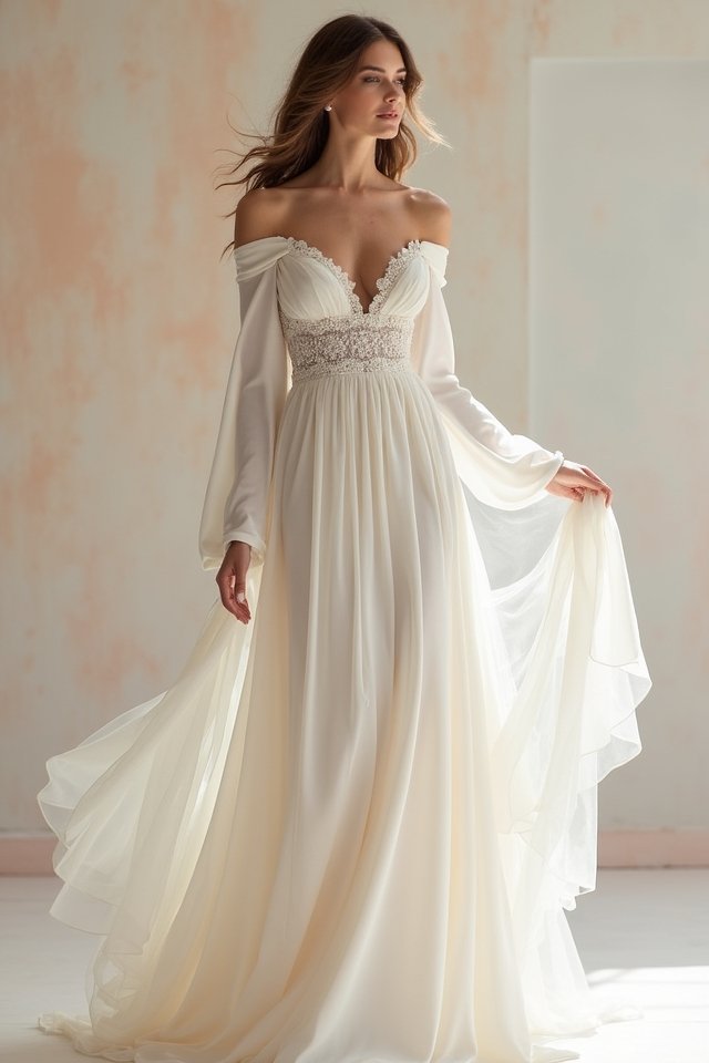 elegant off shoulder satin dress