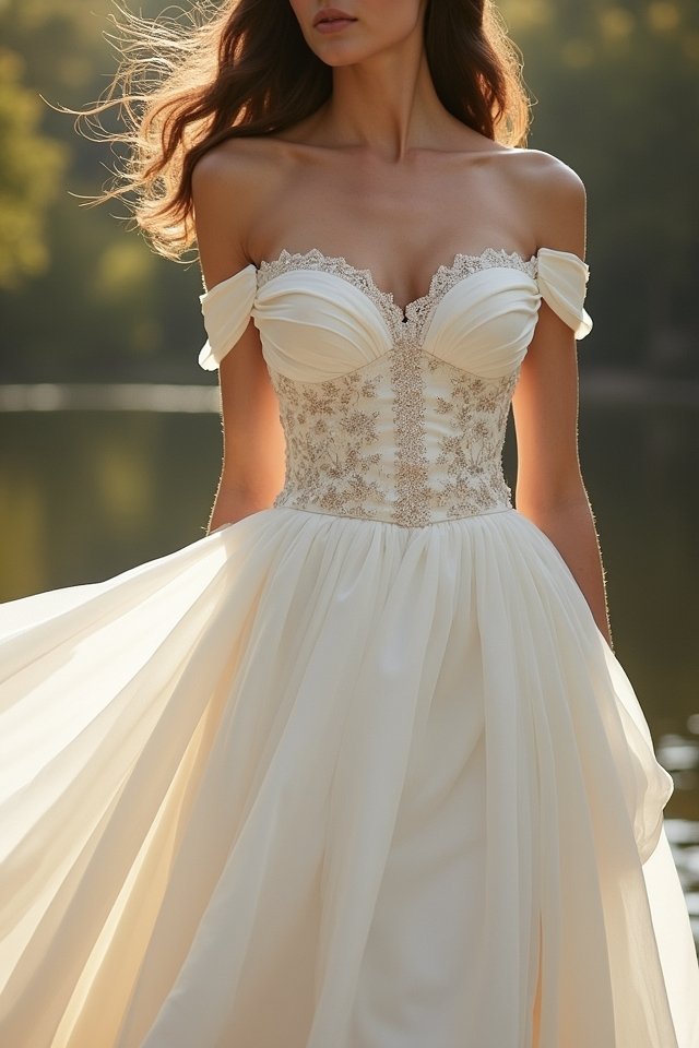 elegant off shoulder silhouette