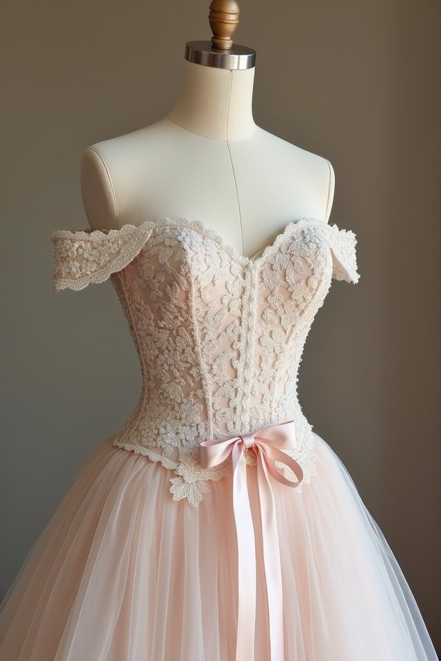 elegant off the shoulder gown