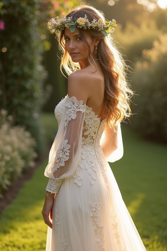 elegant off the shoulder gown