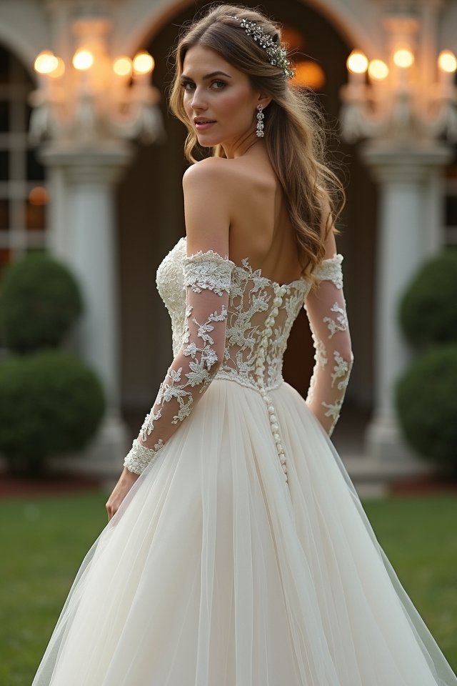 elegant off the shoulder gown