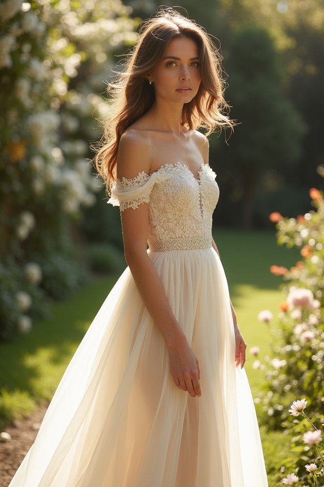 elegant off the shoulder gowns