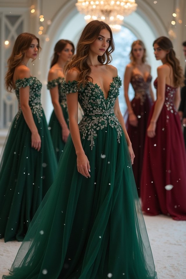 elegant off the shoulder gowns