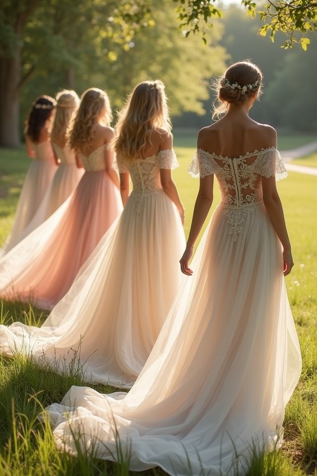 elegant off the shoulder gowns