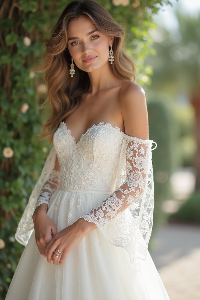 elegant off the shoulder lace