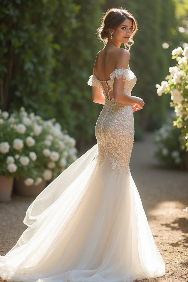 elegant off the shoulder mermaid gown
