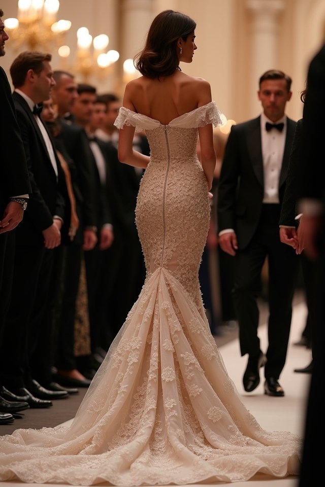 elegant off the shoulder mermaid